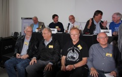 Back row: Mark Sloane, Bud Ballou, Steve Young, Brian Vaughan, Twiggy Day. Front Row: John Aston, Gord Cruse, Wally Meehan, Ross Brown