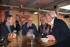 We were joined by some other pirates, l to r, Dick Dixon, the award-winning John Aston and wife Christine, Alan 'Neddy' Turner