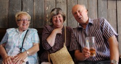 Guy Hamilton with wife Roma and Michael Cane's partner Rose