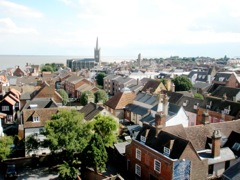 'Aerial' shot of Harwich including the High Lighthouse