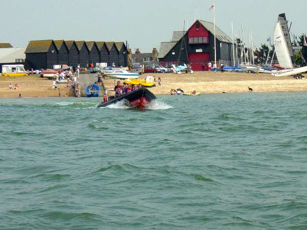 RiB leaves harbour slip Whitstable