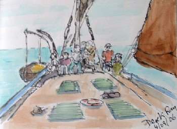 Gathering at wheel colour sketch