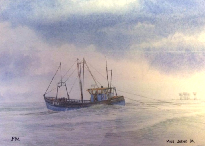 Painting of Sand Pipper off Shivering Sands