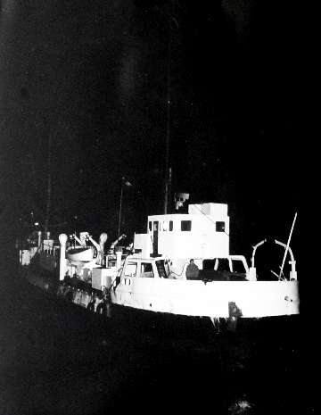 Mi-Amigo at night off Holland