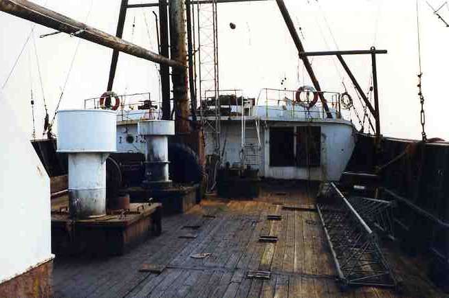 Starboard side deck looking forward