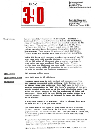 Radio 390 overview