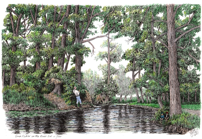 Fishing River Sid 1920's Fishing River Sid 1920's