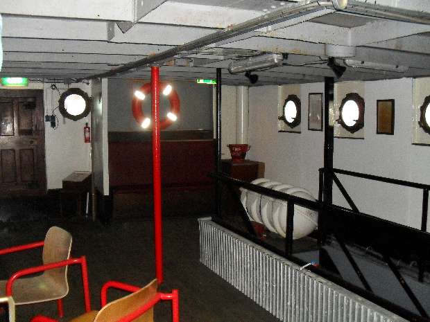Life raft & bouy in lounge