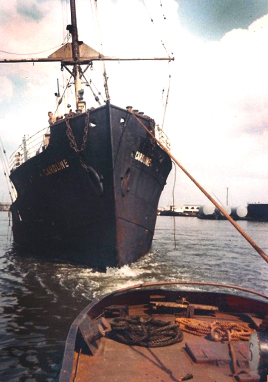 MV Caroline under tow