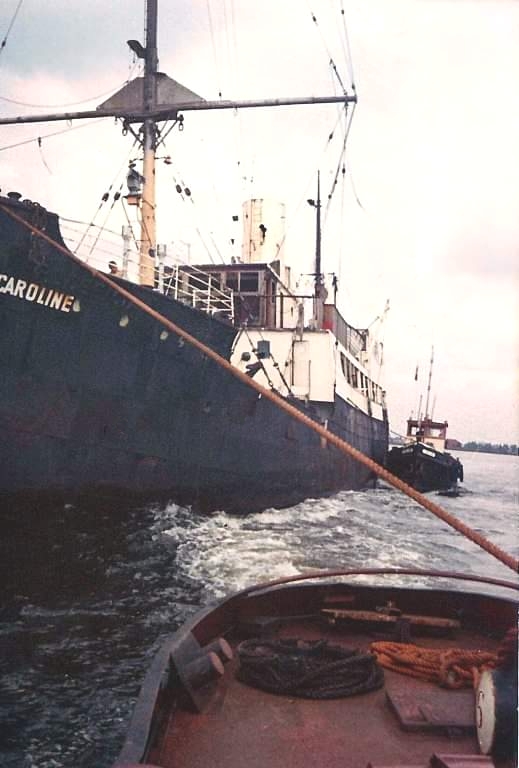 MV Caroline under tow
