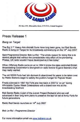 Red Sands Radio Press Release 1