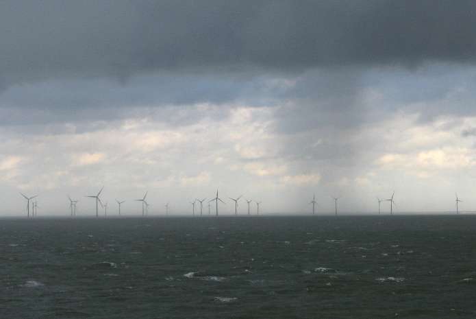 Windfarm in the rain