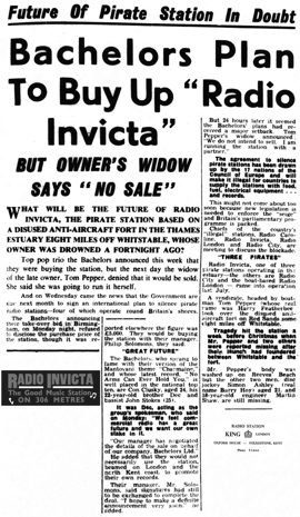 Bachelors to buy radio Invicta