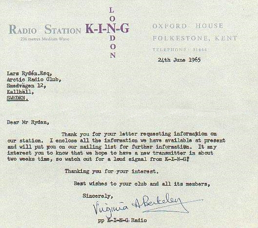 Reply to fan mail 24 June 1965