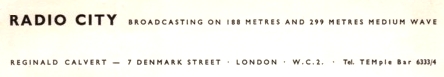 Radio City Letter Head 1964