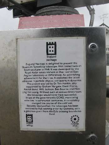 Cold War telescope heritage sign