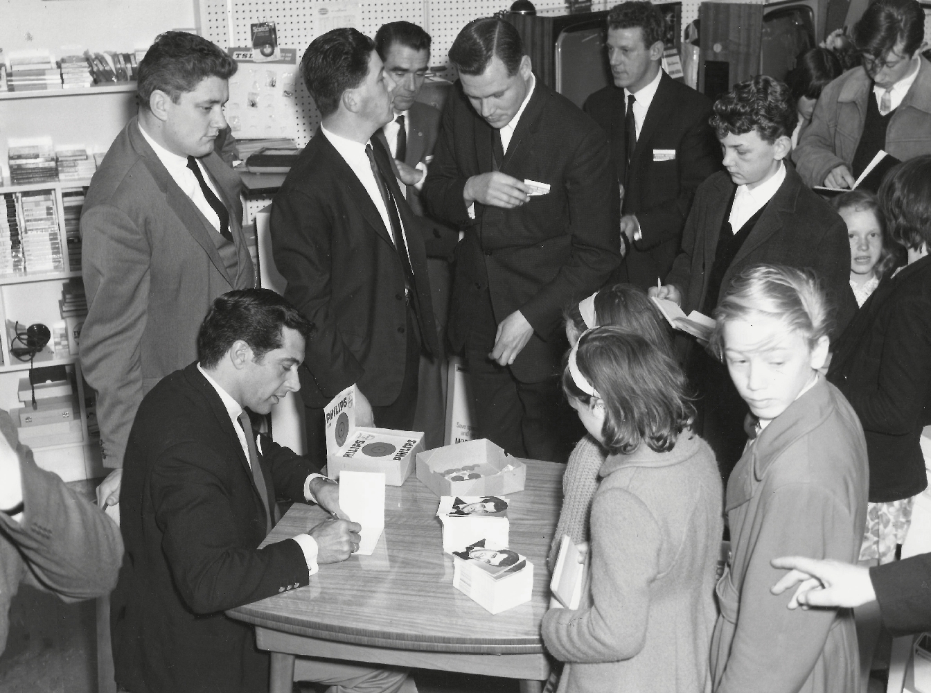 Frankie Vaughan signs autographs at TD Television